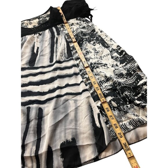 Forla Paris Dress Womens Small Black Abstract Short Sleeve Artsy Mod Boho City - Picture 11 of 11